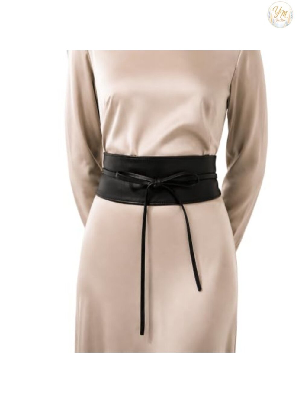 Italian Leather Obi Belt, Adjustable Waist Belt for Dresses & Pants